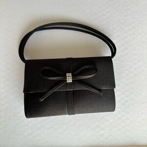 Chic Black Clutch with Bow Detail